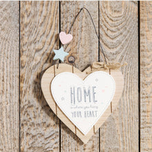 Load image into Gallery viewer, Home is where you hang your Heart Wooden Plaque
